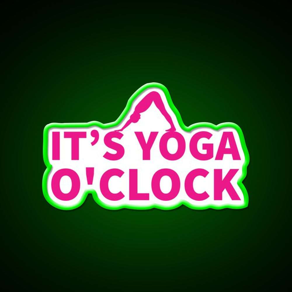 Its Yoga Oclock Yoga Person Yoga Lover Pink Yoga Led Neon Sign Rgb Color