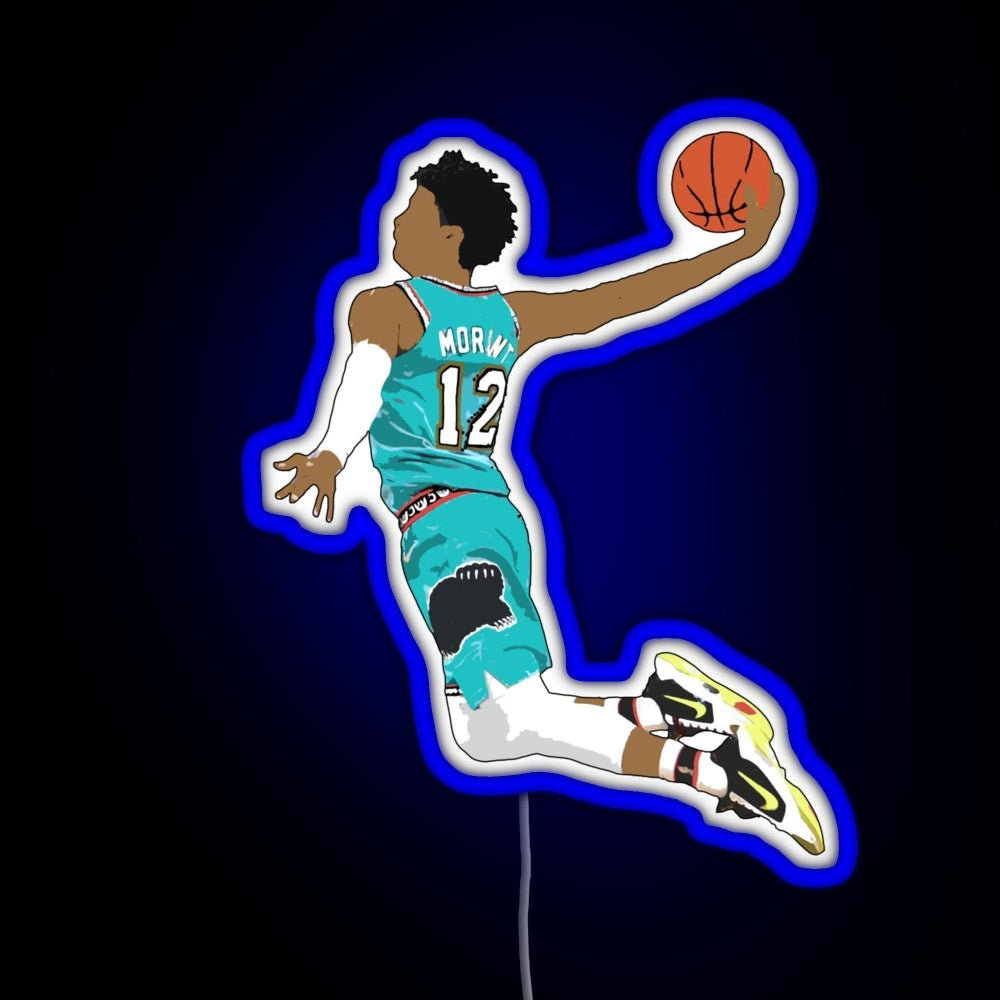 Ja Morant Dunk Rgb Neon Sign - LED neon sign close-up detail