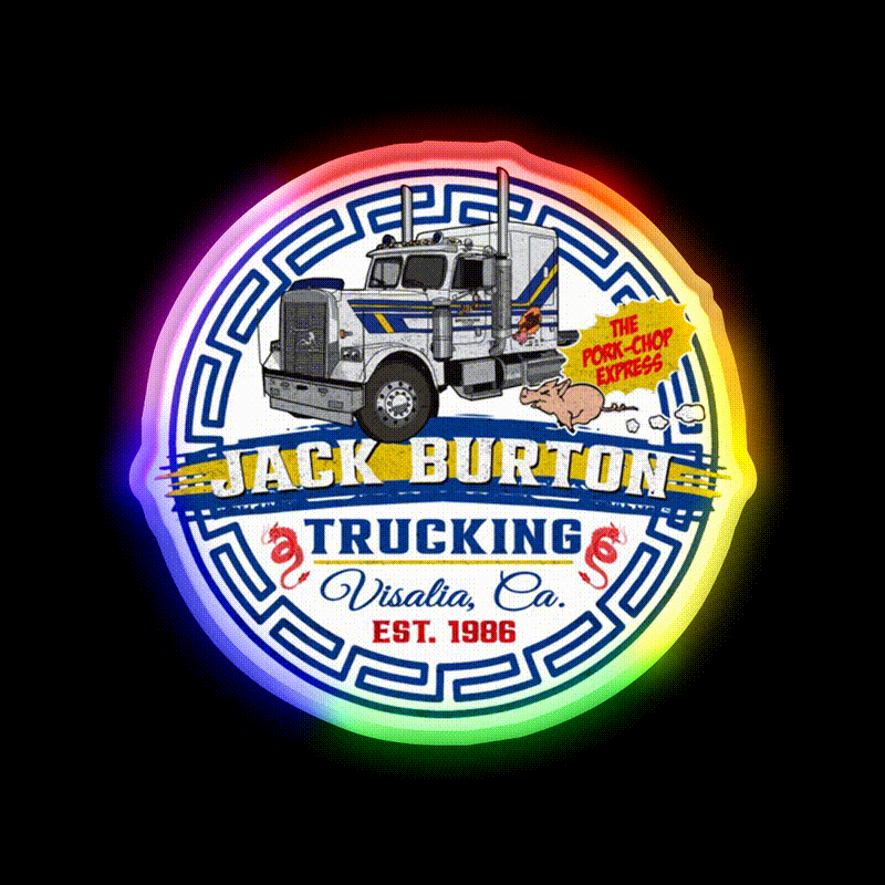 Jack Burton Pork Chop Express Circle Lts Asian Cultural Led Neon Sign Rgb Color
