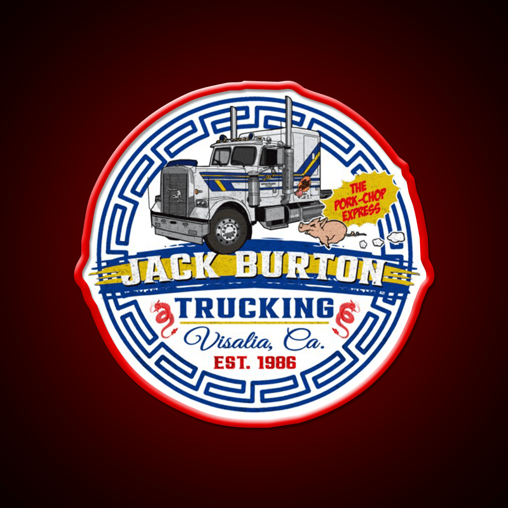 Jack Burton Pork Chop Express Circle Lts Asian Cultural Led Neon Sign Rgb Color - Shineneon