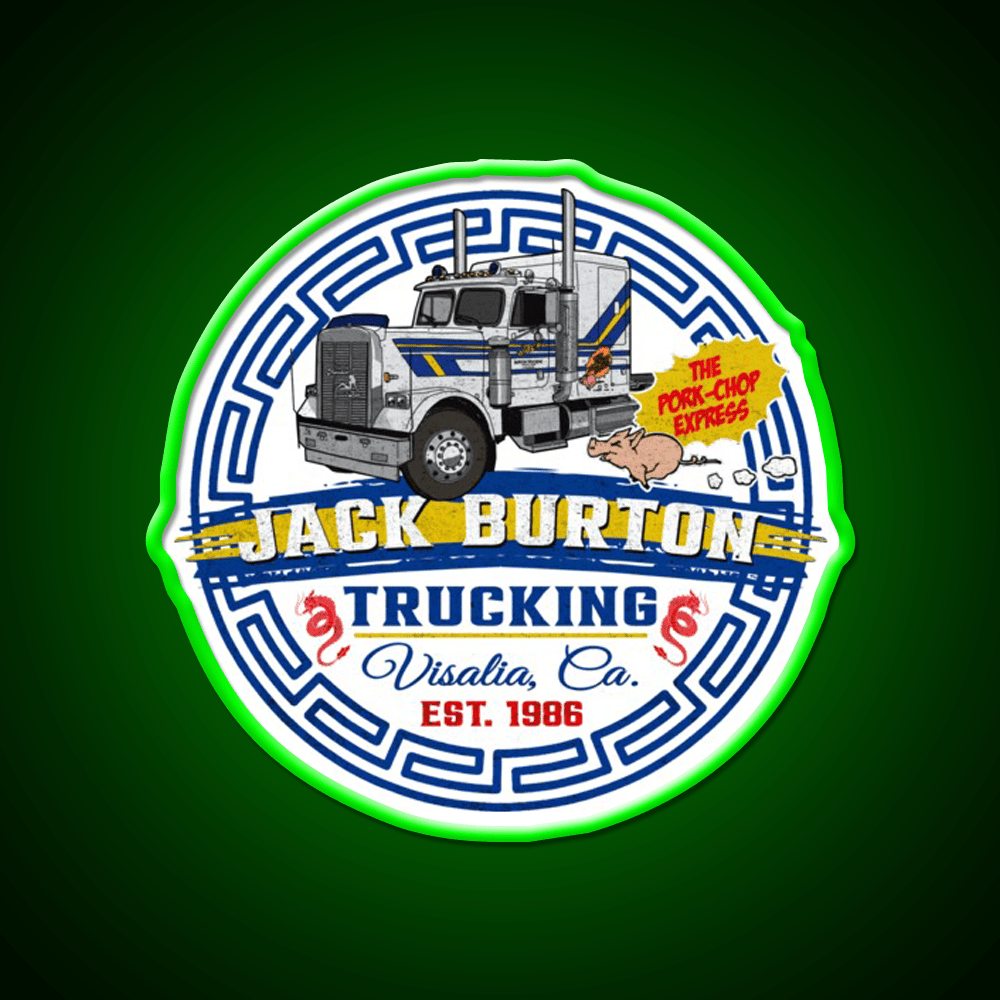 Jack Burton Pork Chop Express Circle Lts Asian Cultural Led Neon Sign Rgb Color - Shineneon