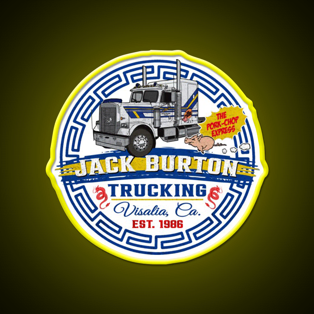 Jack Burton Pork Chop Express Circle Lts Asian Cultural Led Neon Sign Rgb Color