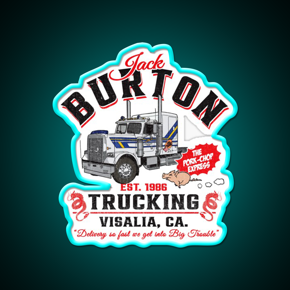 Jack Burton Pork Chop Express Trucking Dks Asian Cultural Led Neon Sign Rgb Color - Size and dimension reference