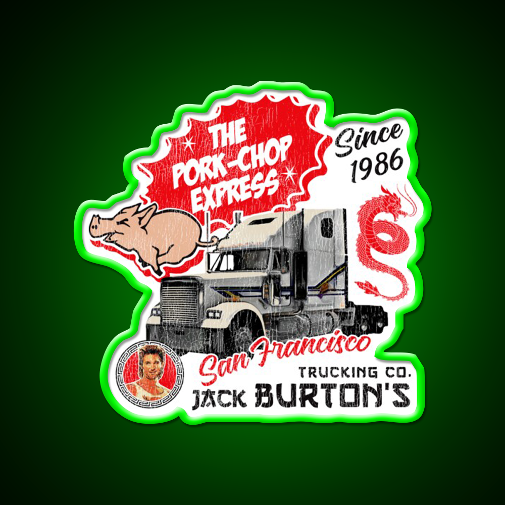 Jack Burton Pork Chop Express Trucking Lts Worn Cultural Led Neon Sign Rgb Color - LED neon sign view 8
