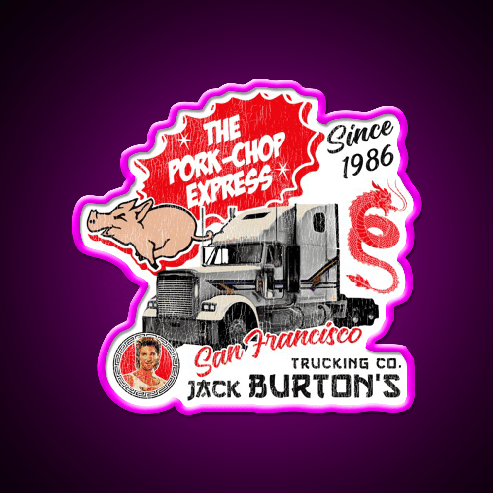 Jack Burton Pork Chop Express Trucking Lts Worn Cultural Led Neon Sign Rgb Color - Shineneon