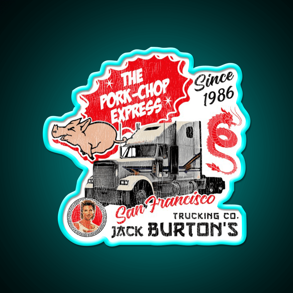 Jack Burton Pork Chop Express Trucking Lts Worn Cultural Led Neon Sign Rgb Color - Shineneon