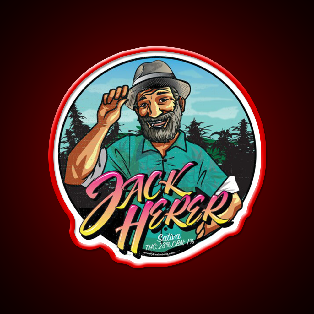 Jack Herer Strain Art Hemp Inspired Green Leaf Led Neon Sign Rgb Color - LED neon sign view 10