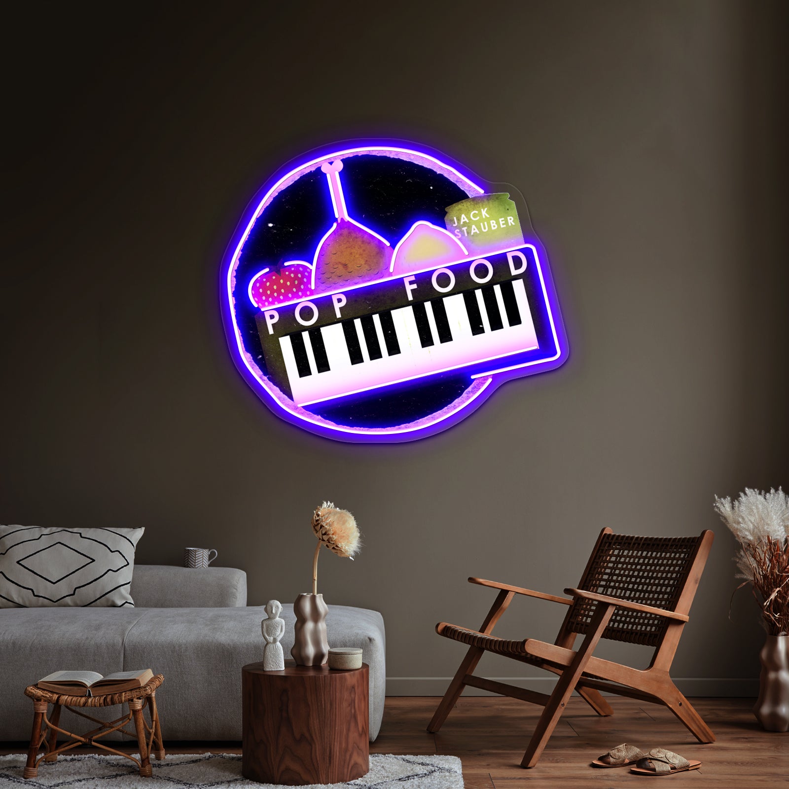 Jack Stauber Pop Food High Quality Artwork Room Lights Neon