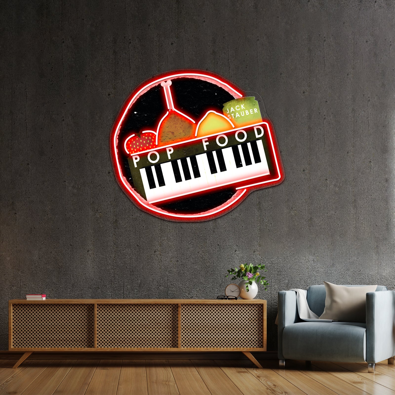 Jack Stauber Pop Food High Quality Artwork Room Lights Neon