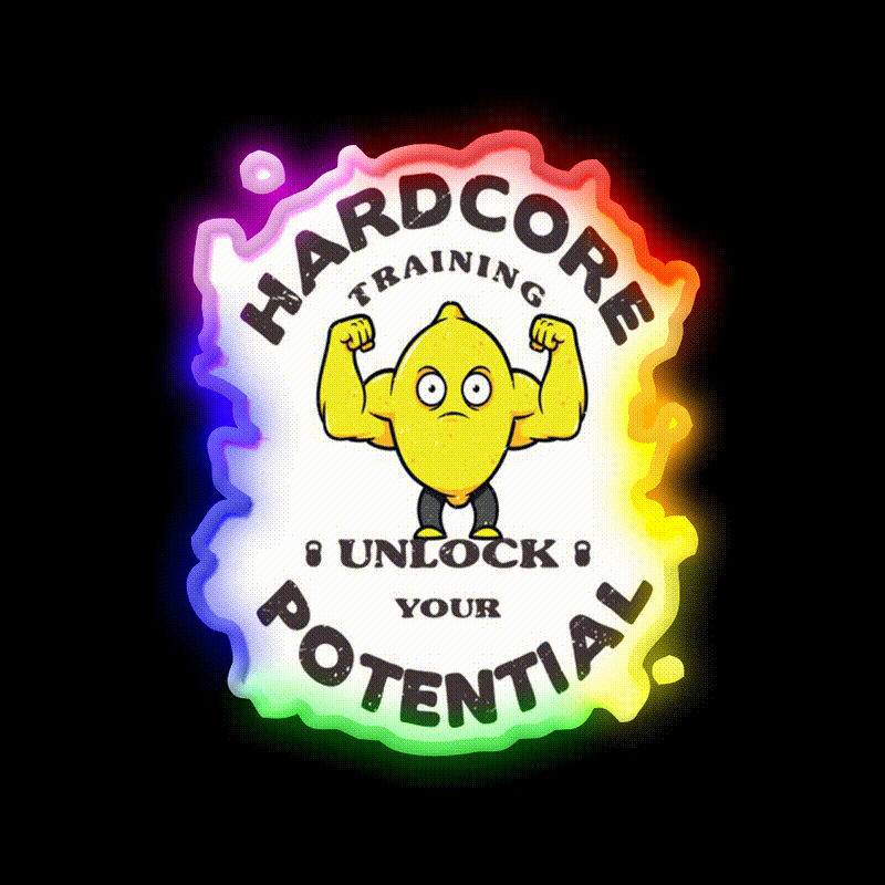 Jacked Lemon Workout Bodybuilding Gym Fitness Led Neon Sign Rgb Color