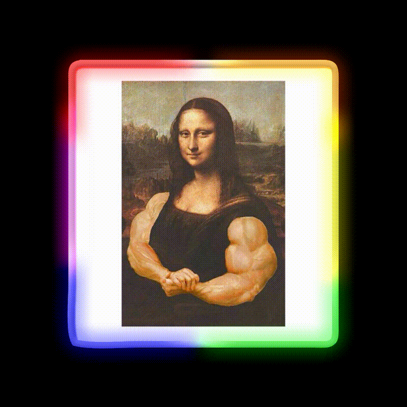 Jacked Monalisa Gym Fitness Led Neon Sign Rgb Color