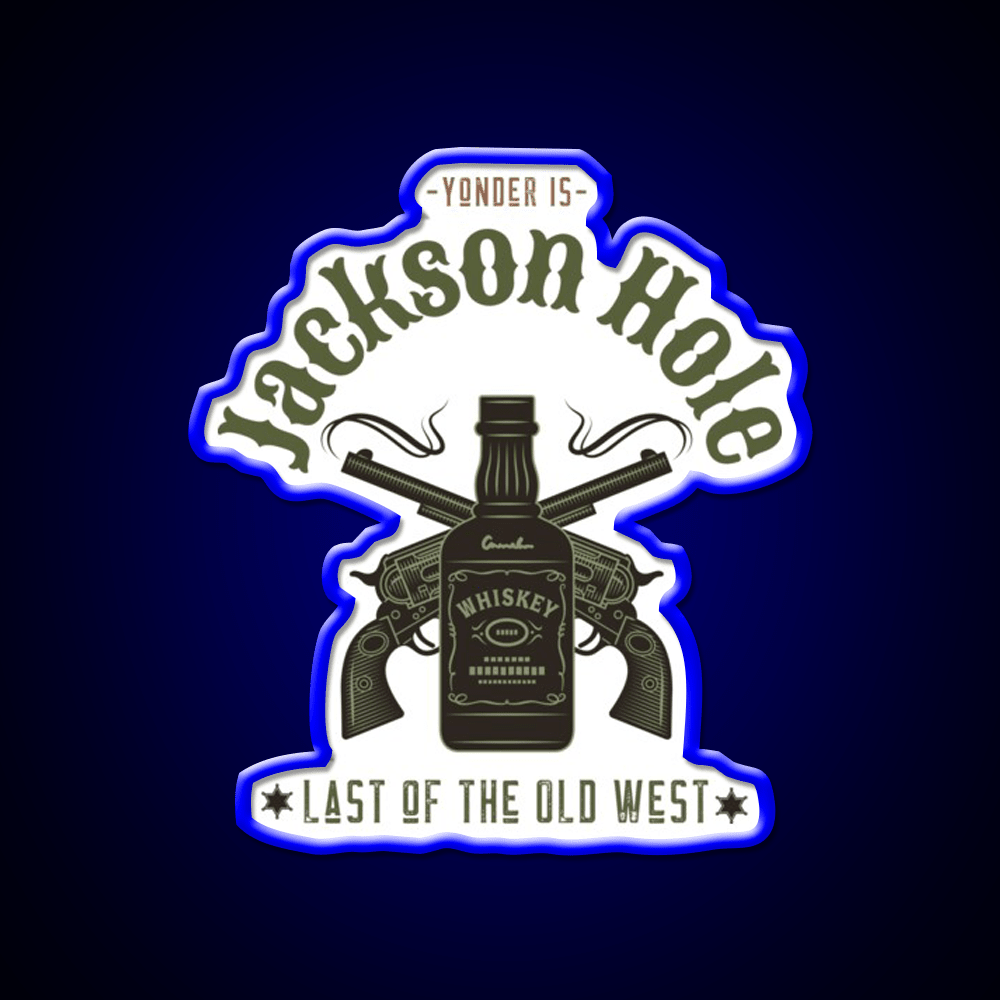 Jackson Hole Last Of The Old West Whiskey Drink Bar Led Neon Sign Rgb Color - Shineneon