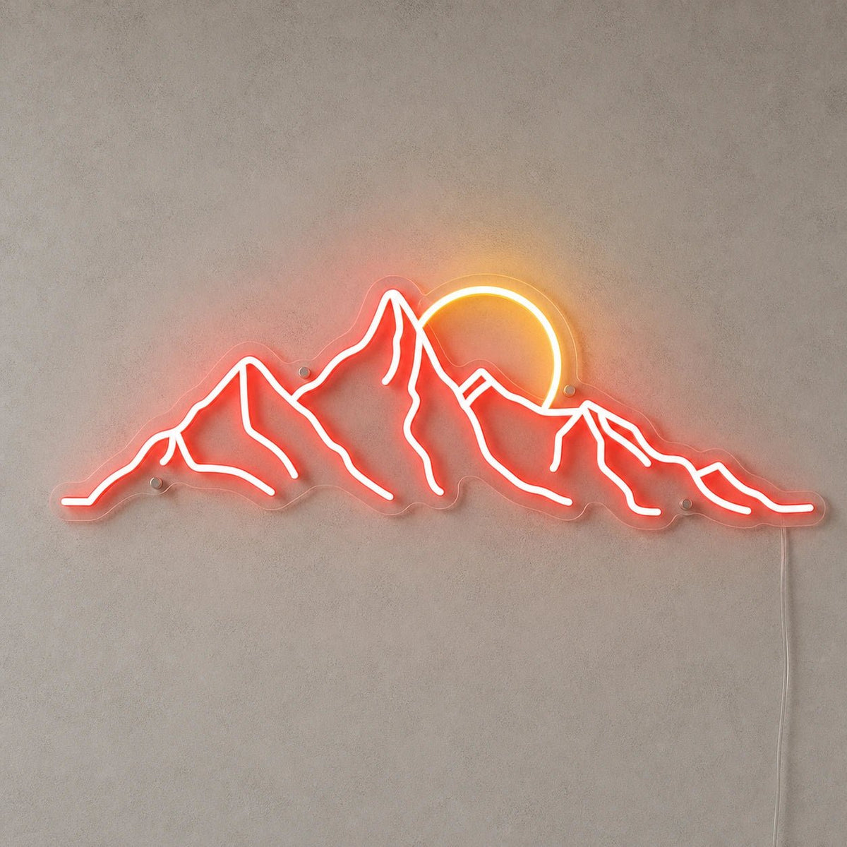 Jagged Mountain Range And Partial Sun LED Neon Sign - Shineneon
