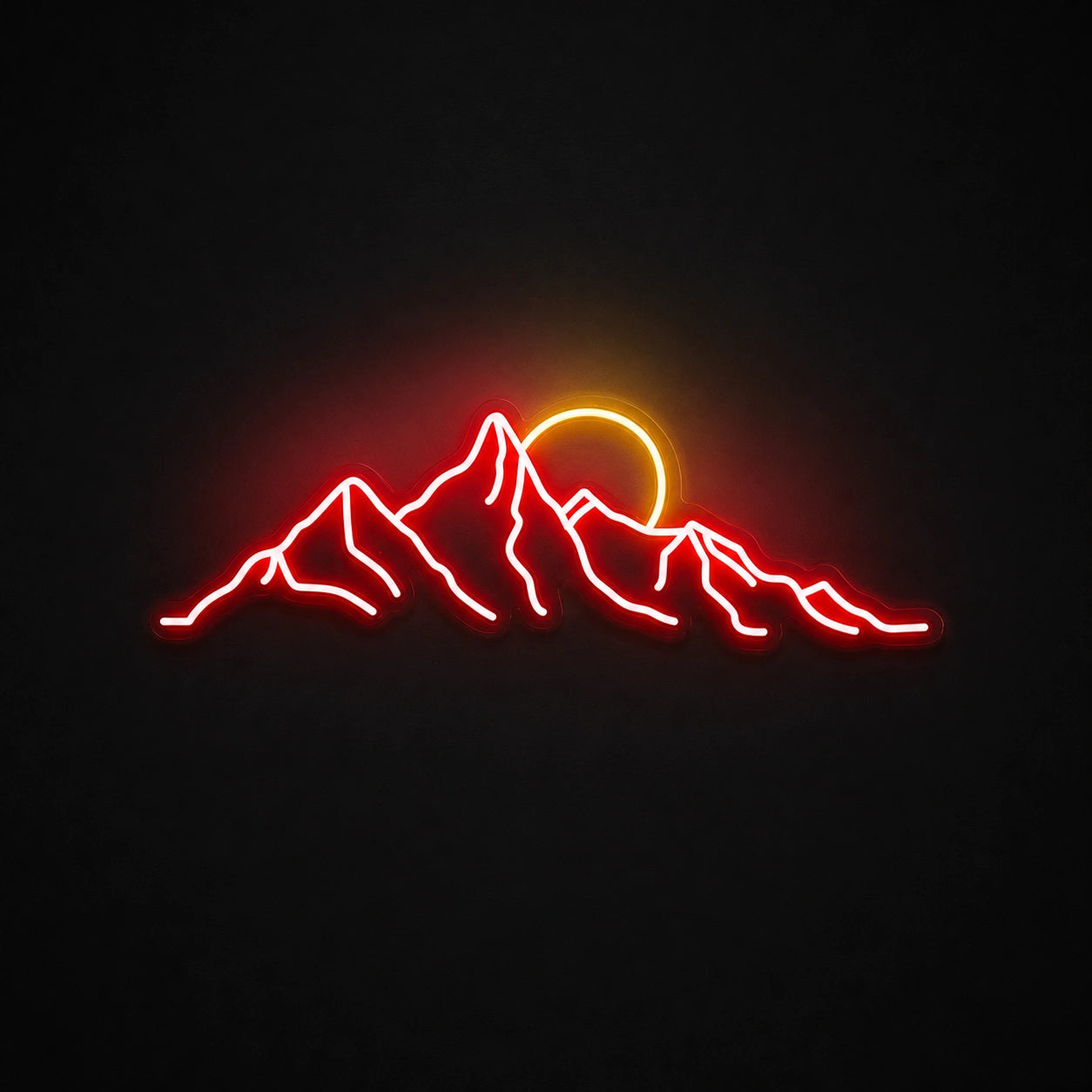 Jagged Mountain Range And Partial Sun LED Neon Sign Home Garage Wall Decoration main product image