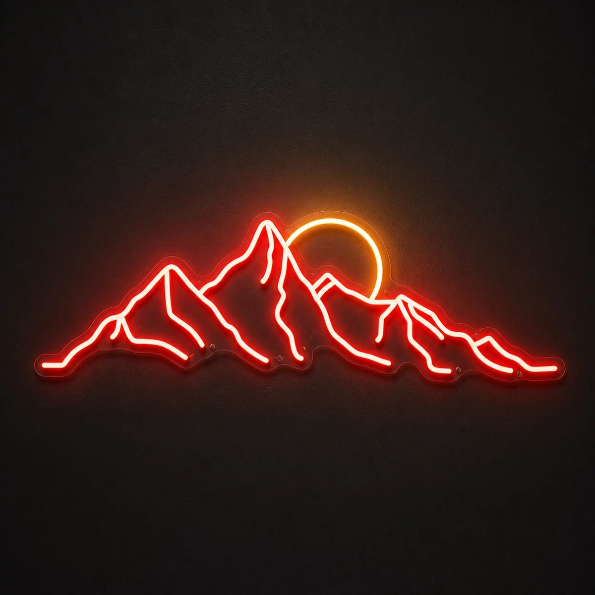 Jagged Mountain Range And Partial Sun LED Neon Sign Man Cave Neon Sign - Shineneon