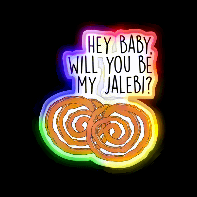 Jalebi Baby Snack Lines Snack Food Led Neon Sign Rgb Color - LED neon sign close-up detail