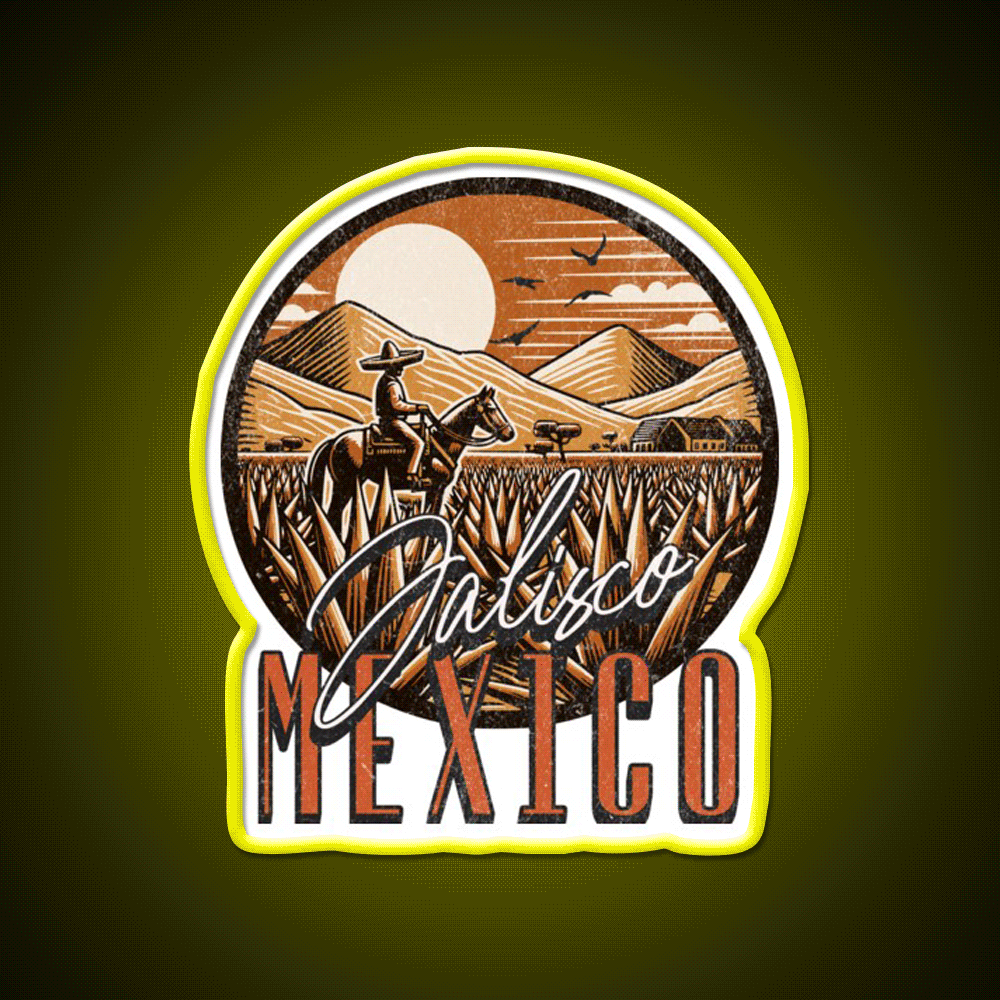 Jalisco Mexico Party Drink Tequila Led Neon Sign Rgb Color - Custom LED neon sign front view