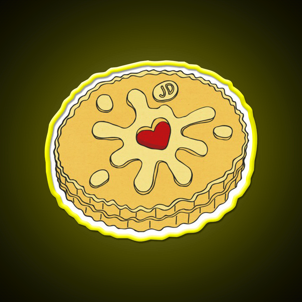 Jammy Dodger Snack Food Led Neon Sign Rgb Color - Custom LED neon sign front view