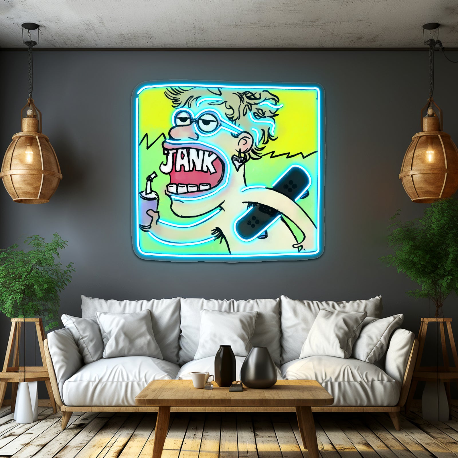 Jank Alt Cover With Skateboard Artwork Room Lights Neon | Shineneon