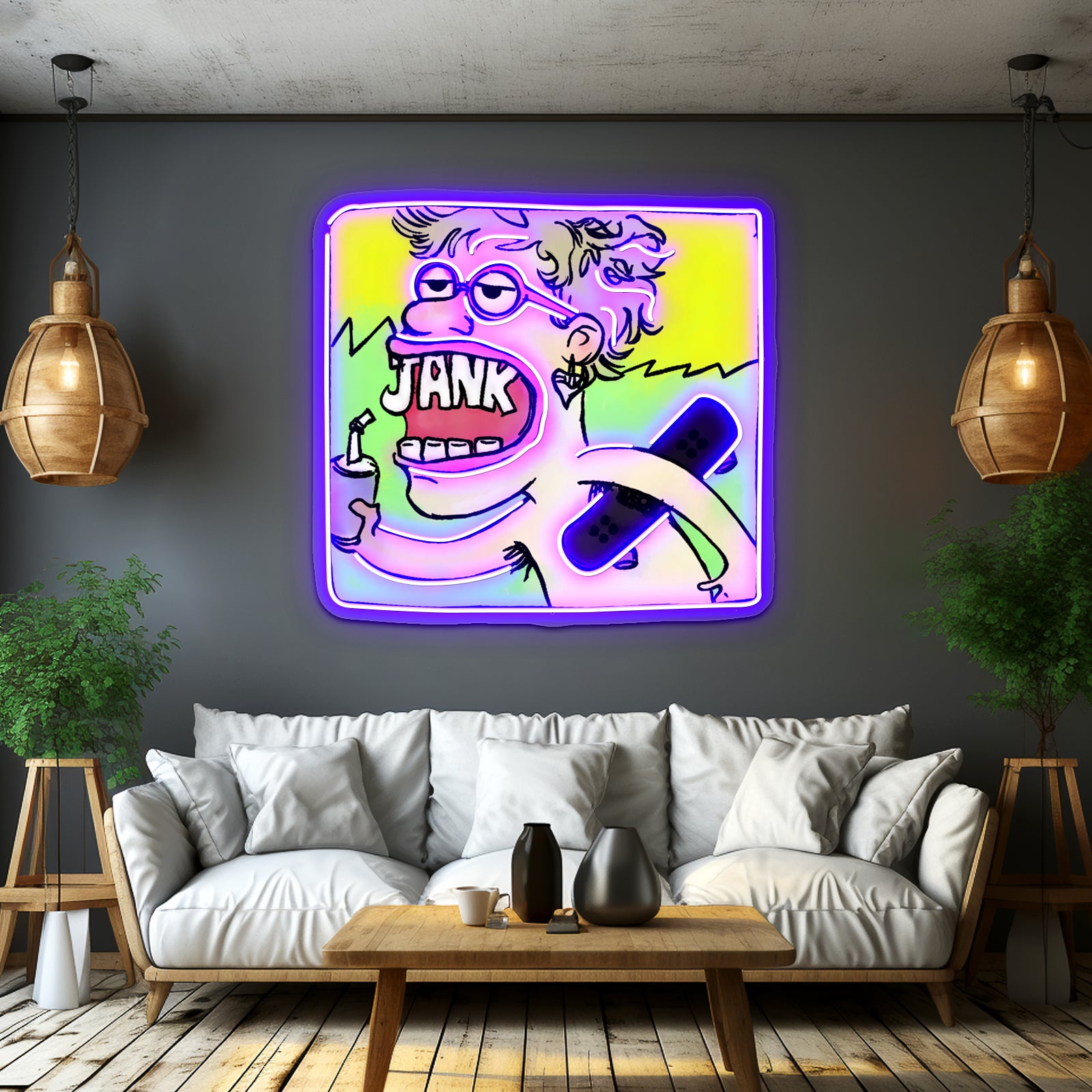 Jank Alt Cover With Skateboard Artwork Room Lights Neon | Shineneon