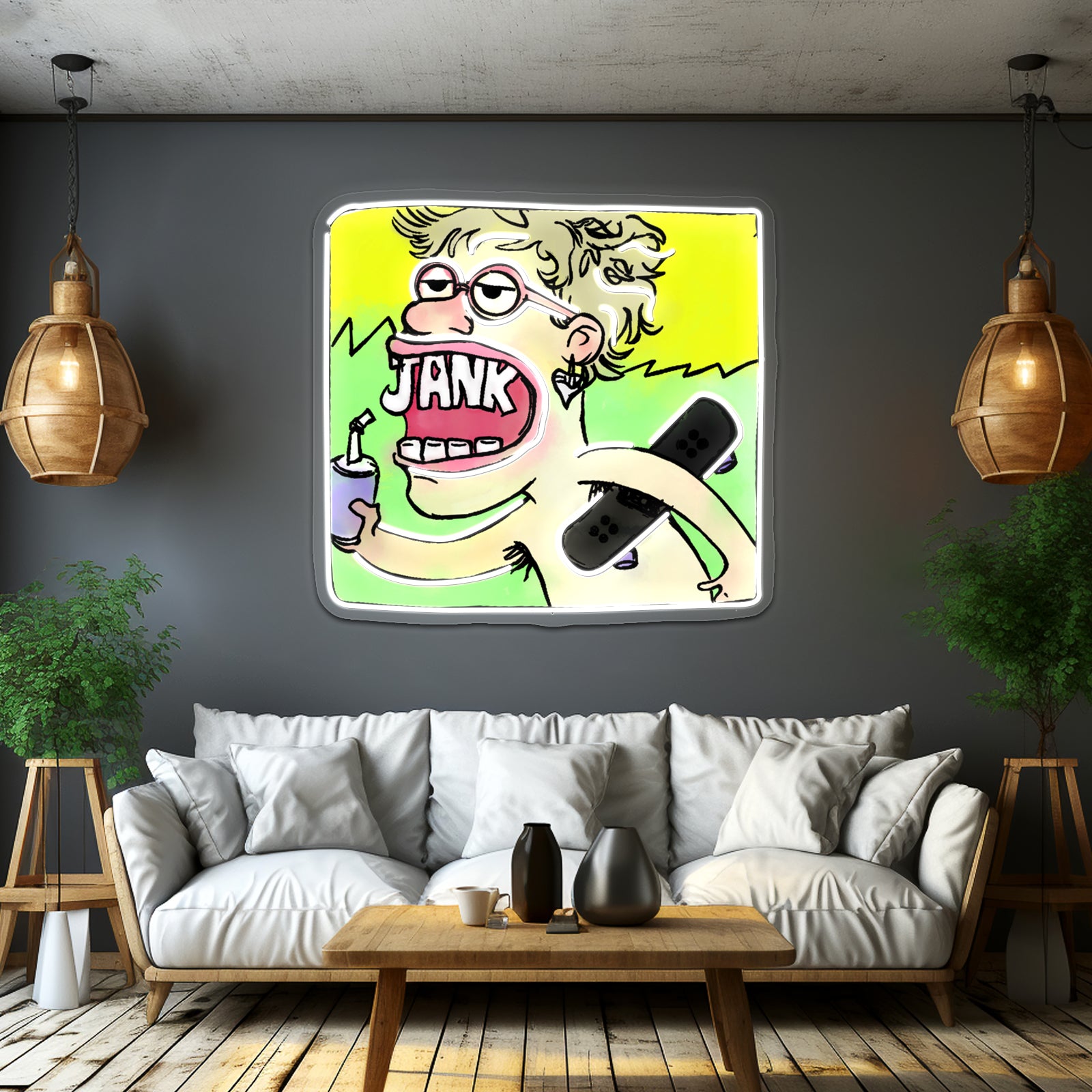 Jank Alt Cover With Skateboard Artwork Room Lights Neon | Shineneon