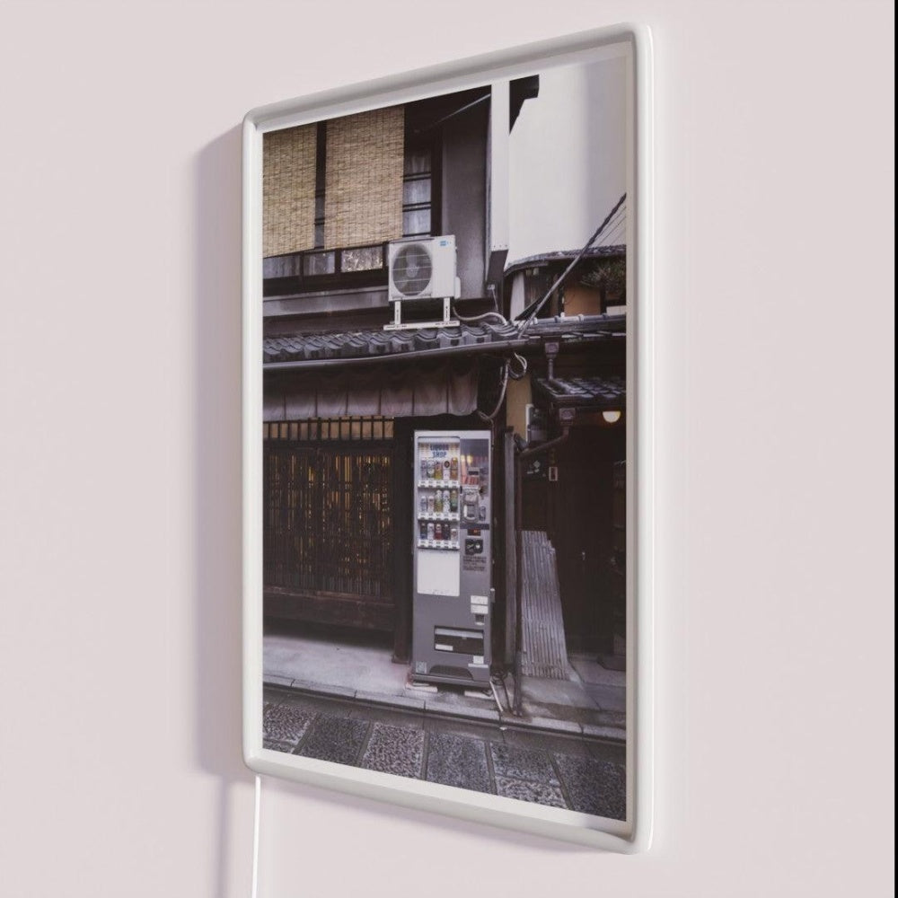 Japanese Beer Vending Machine Rgb Led Neon Sign - Neon sign mounted on wall in room