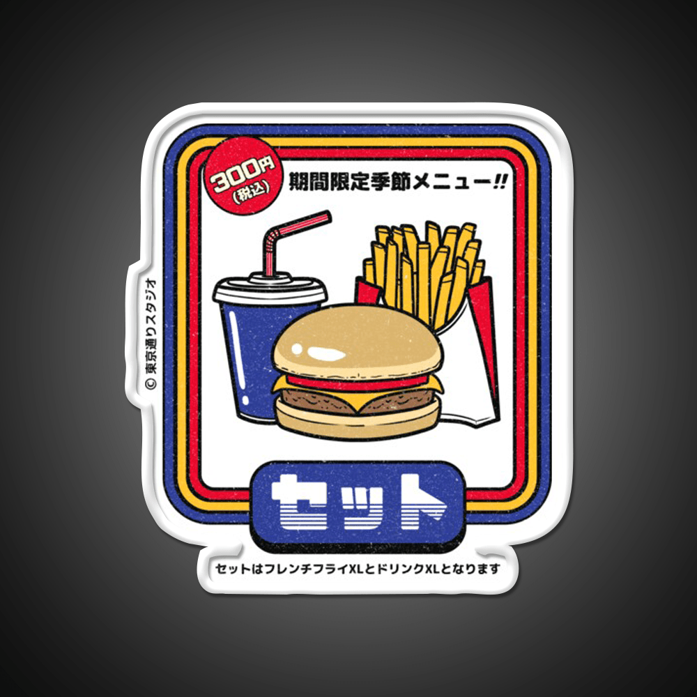 Japanese Burger Set Fast Food Led Neon Sign For Burger Place Rgb Color - Shineneon
