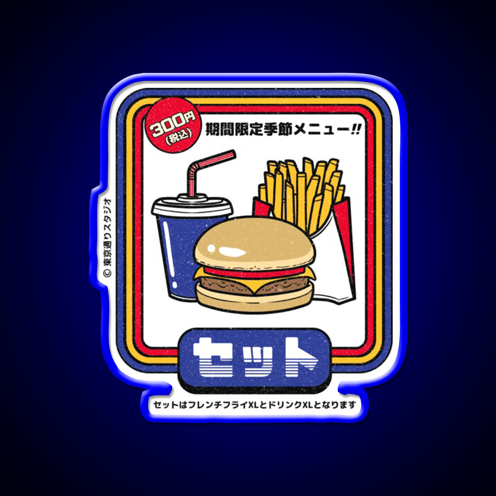 Japanese Burger Set Fast Food Led Neon Sign For Burger Place Rgb Color - Shineneon