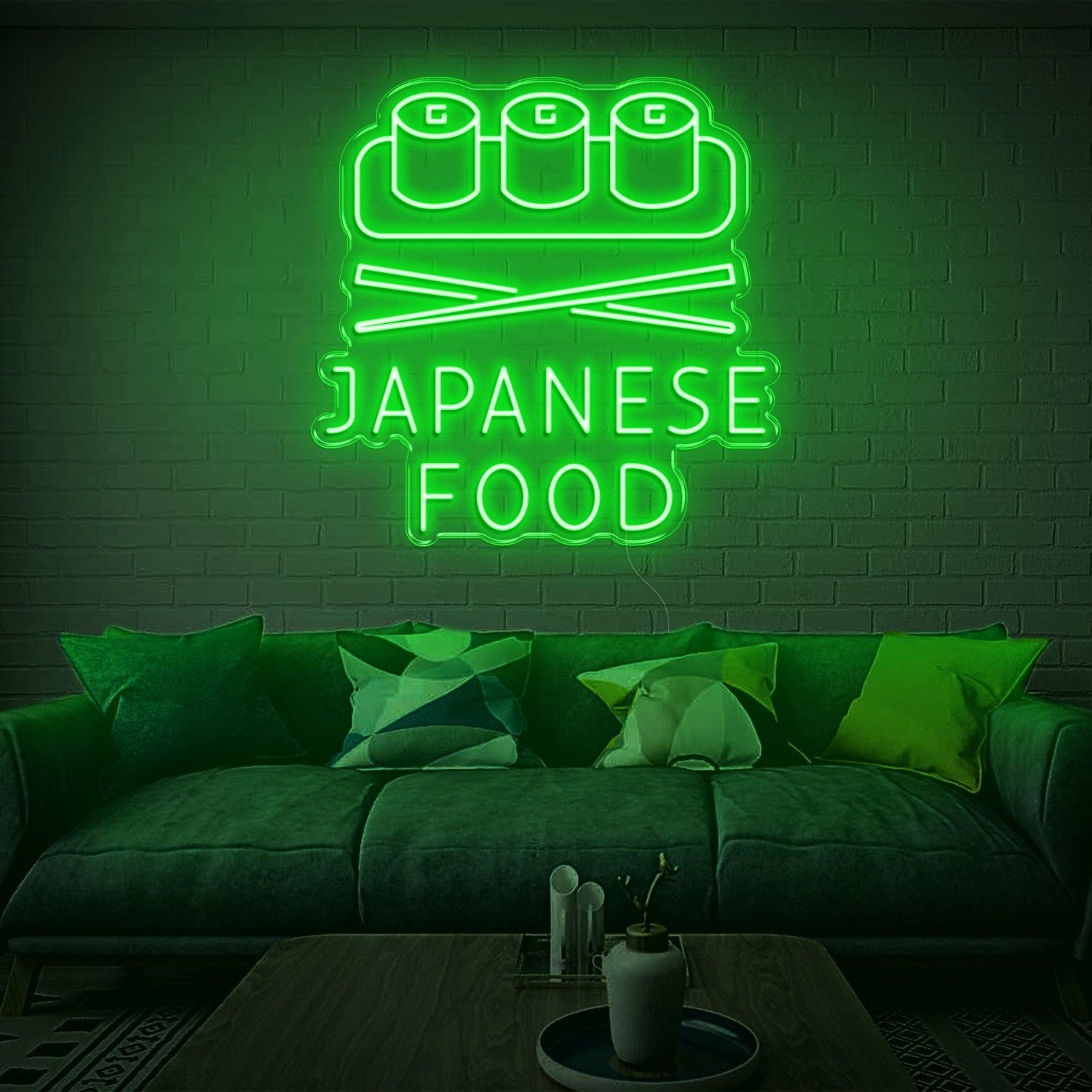 Japanese Food Sushi Chopsticks Warm Yellow Led Neon Sign For Restaurant Decor | Shineneon