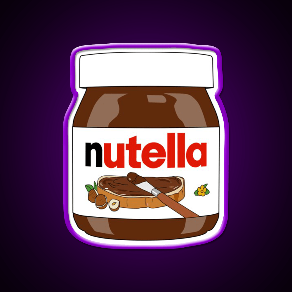Jar Of Nutella Snack Food Led Neon Sign Rgb Color - Shineneon