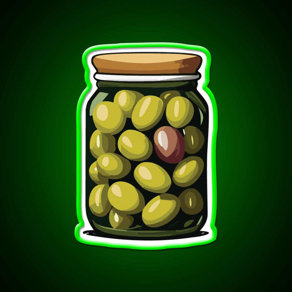 Jar Of Olives Snack Food Led Neon Sign Rgb Color - Shineneon
