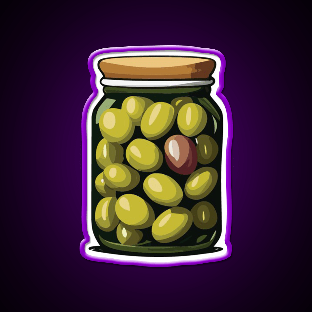 Jar Of Olives Snack Food Led Neon Sign Rgb Color - Shineneon