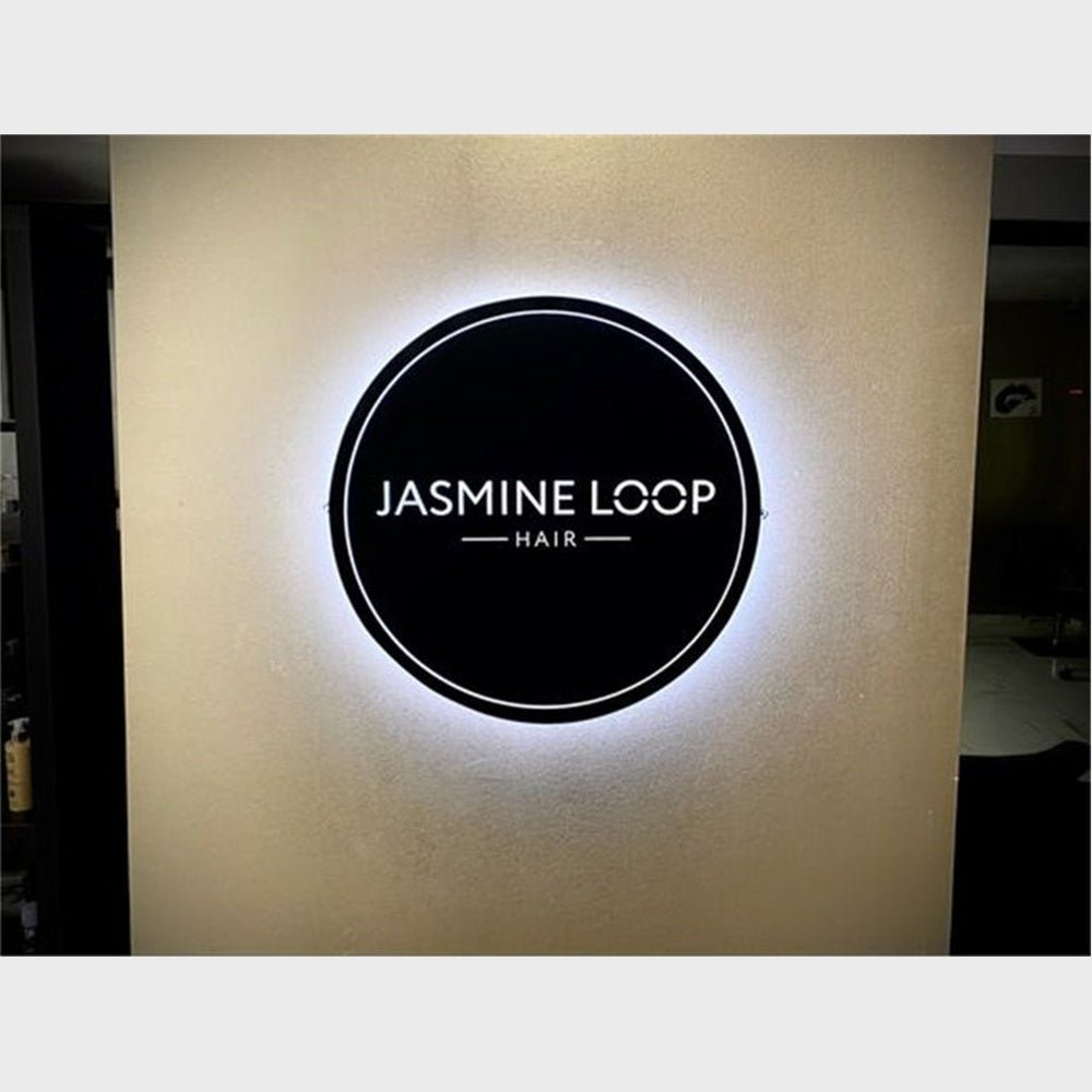 Jasmine Loop Hair Acrylic Business Logo Sign - Shineneon