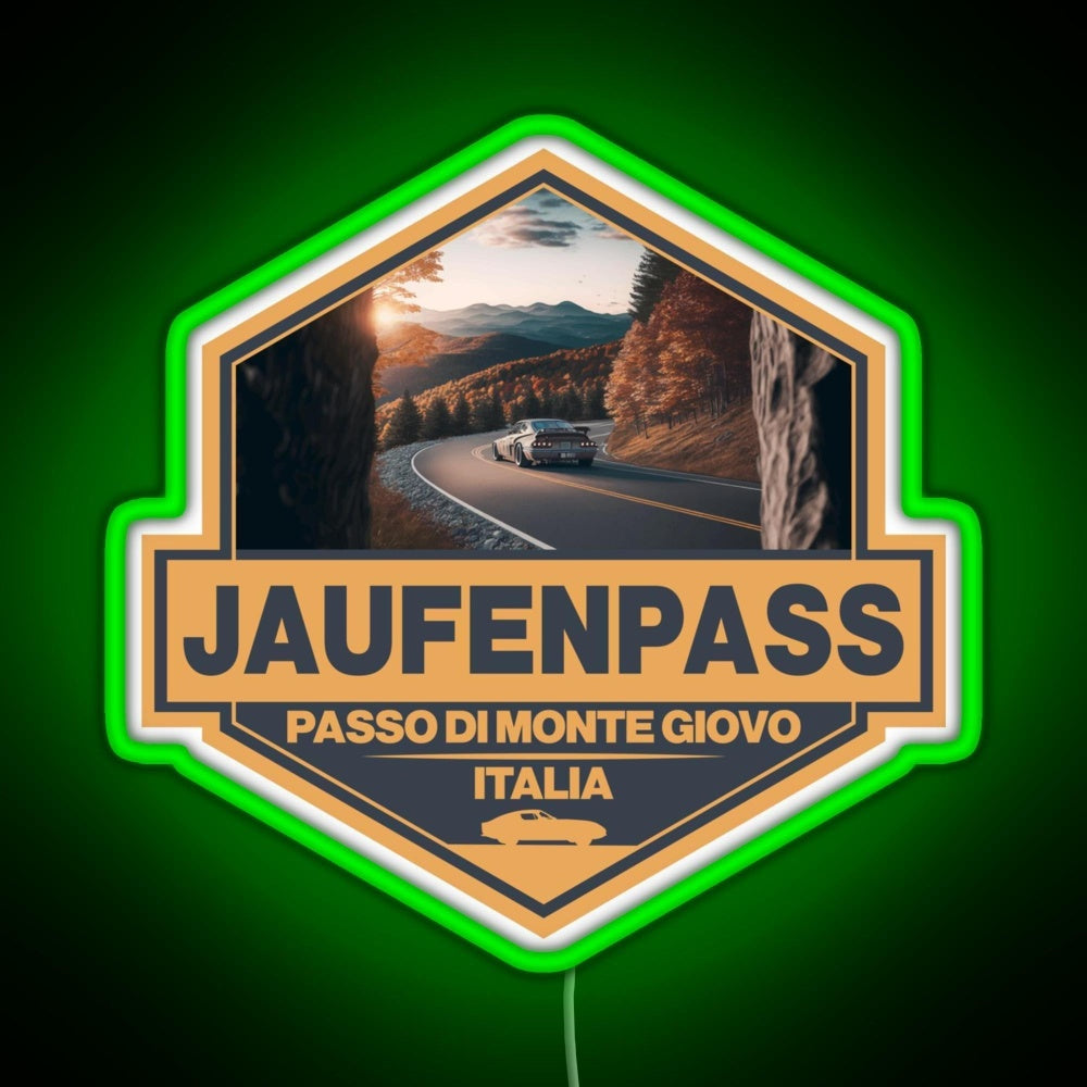 Jaufenpass Italy Travel Art Badge Rgb Neon Sign - LED neon sign view 7
