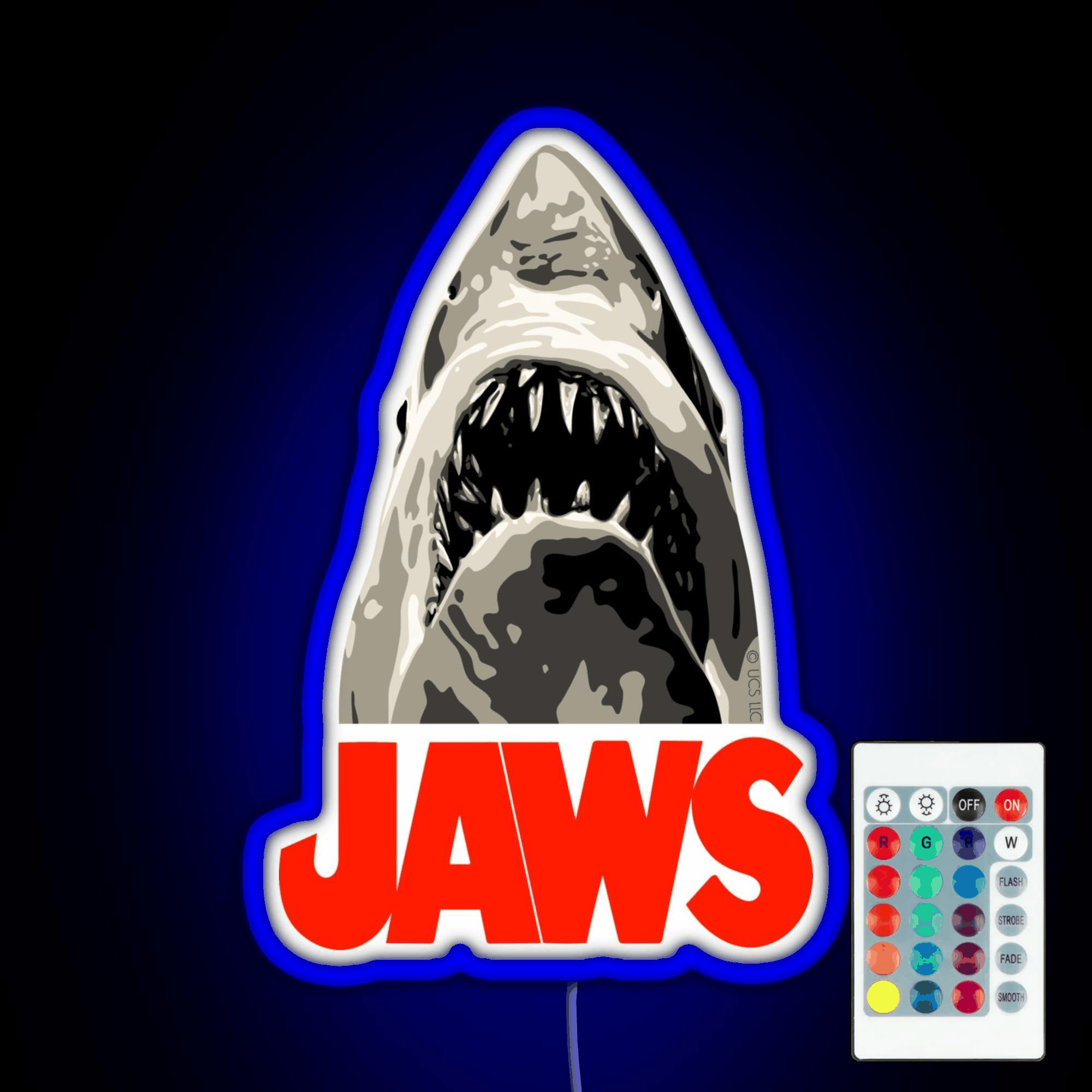 Jaws Great White Shark Rgb Led Neon Sign Pop Wall Art Handmade Neon Sign