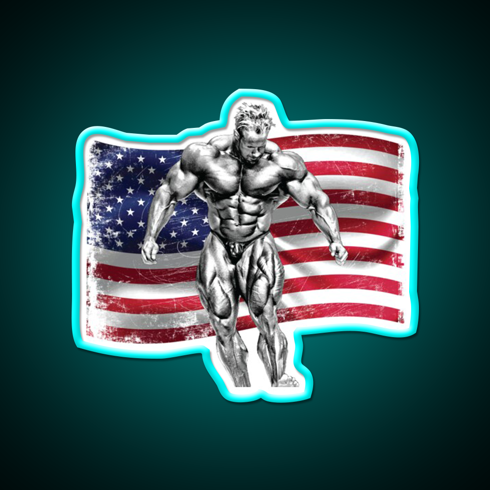 Jay Cutler Quad Stomp Flag Gym Fitness Led Neon Sign Rgb Color