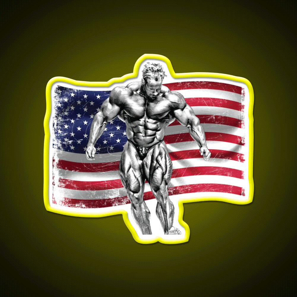 Jay Cutler Quad Stomp Flag Gym Fitness Led Neon Sign Rgb Color