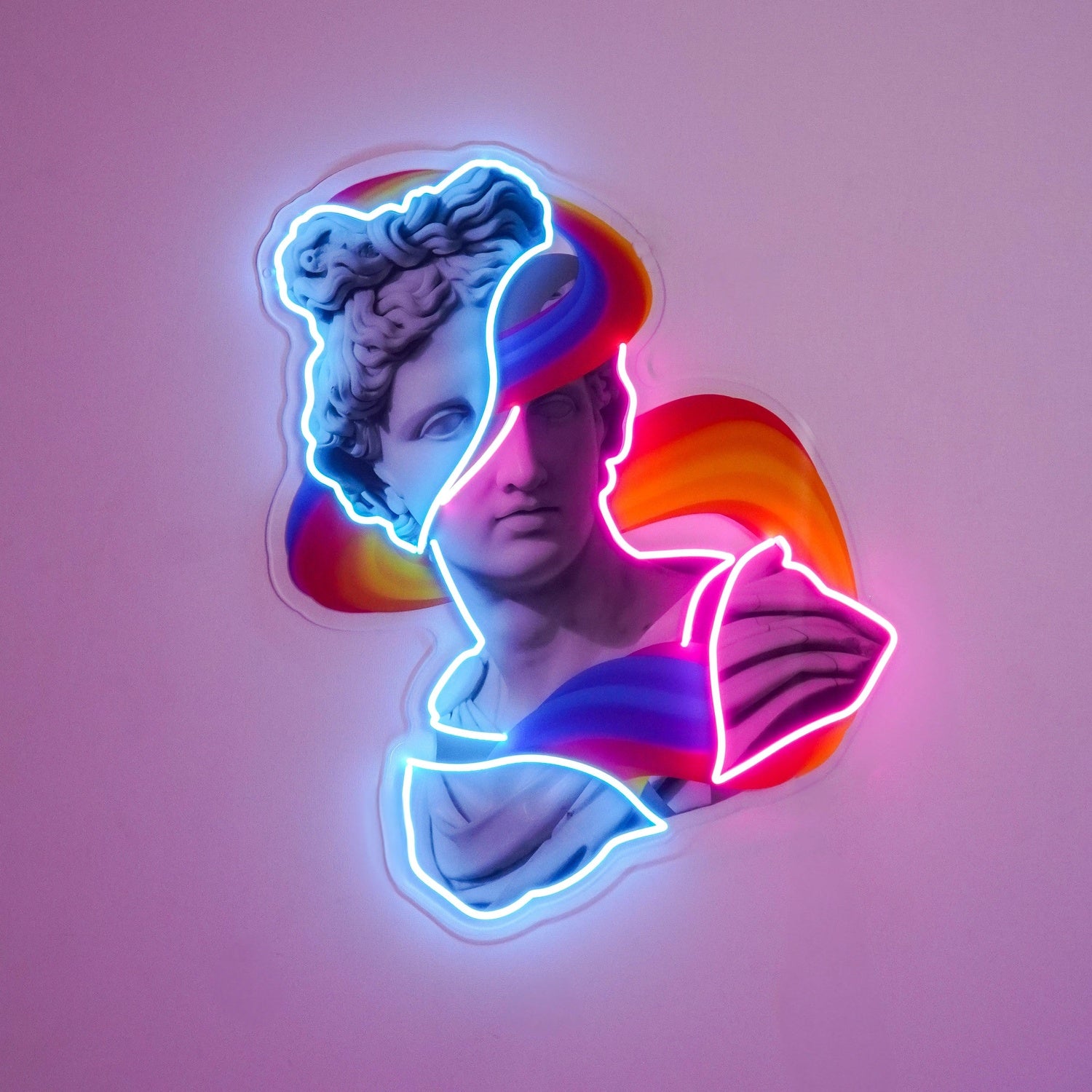 Jazzy Apollo Statue Rainbow Uv Printed Led Neon Sign For Art Studio Decor | Shineneon