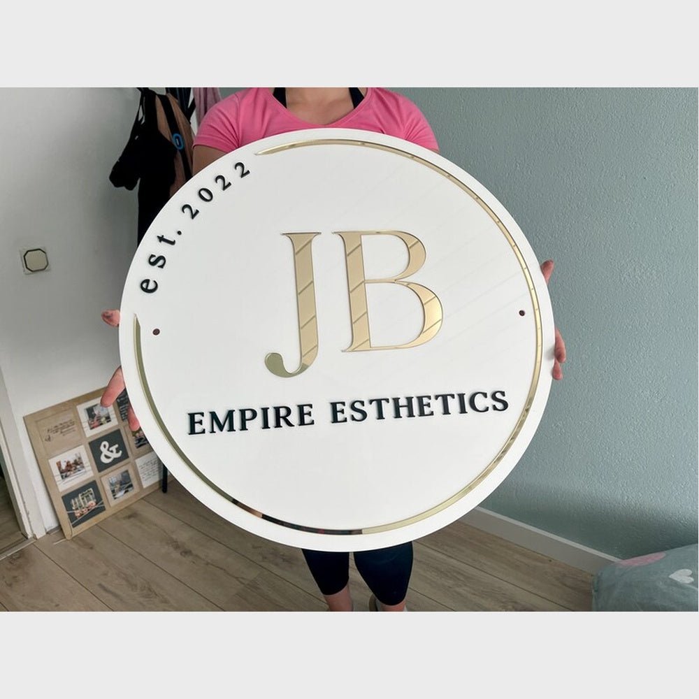 Jb Empire Esthetics Acrylic Business Logo Sign - Shineneon