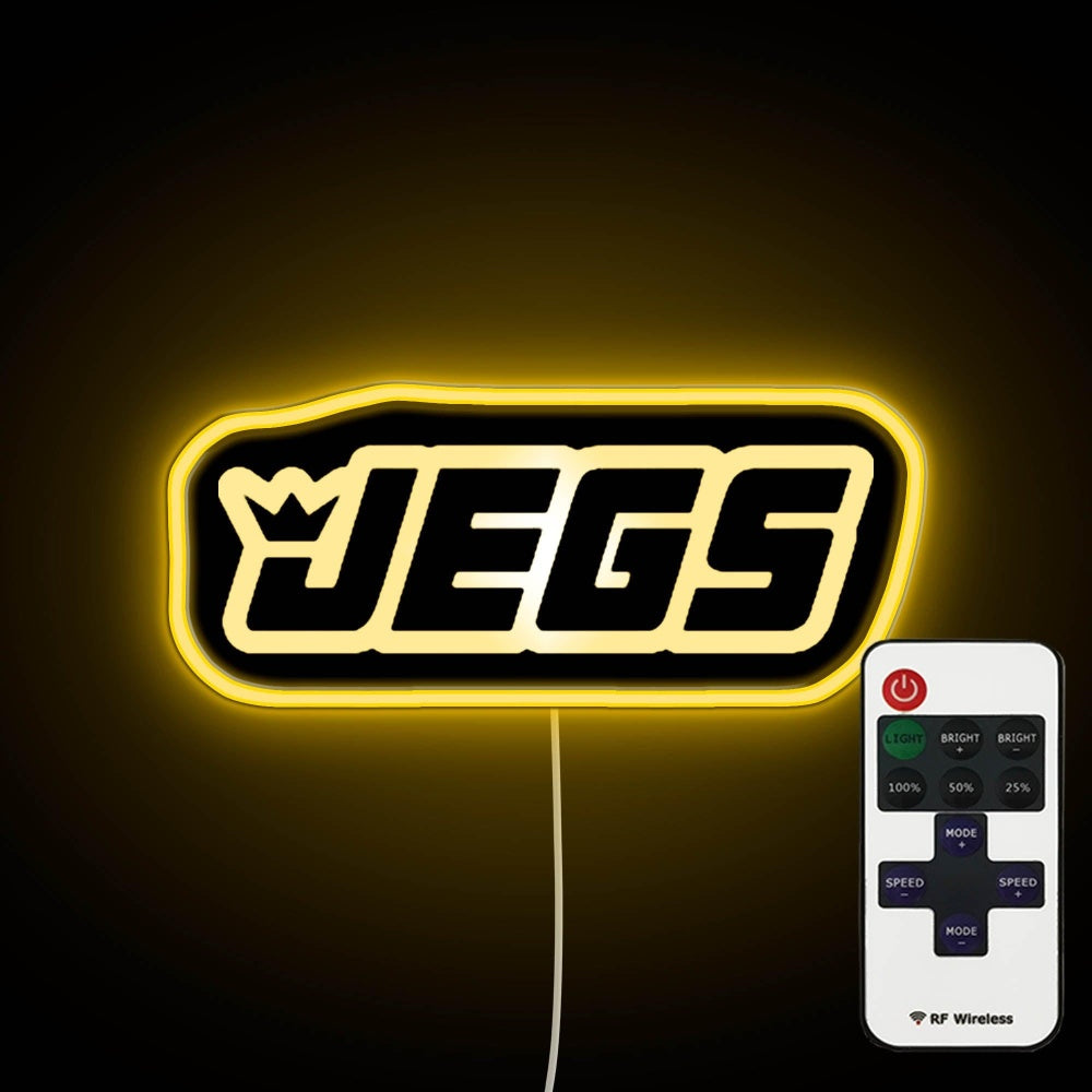 Jegs Logo Neon Sign - Custom LED neon sign front view
