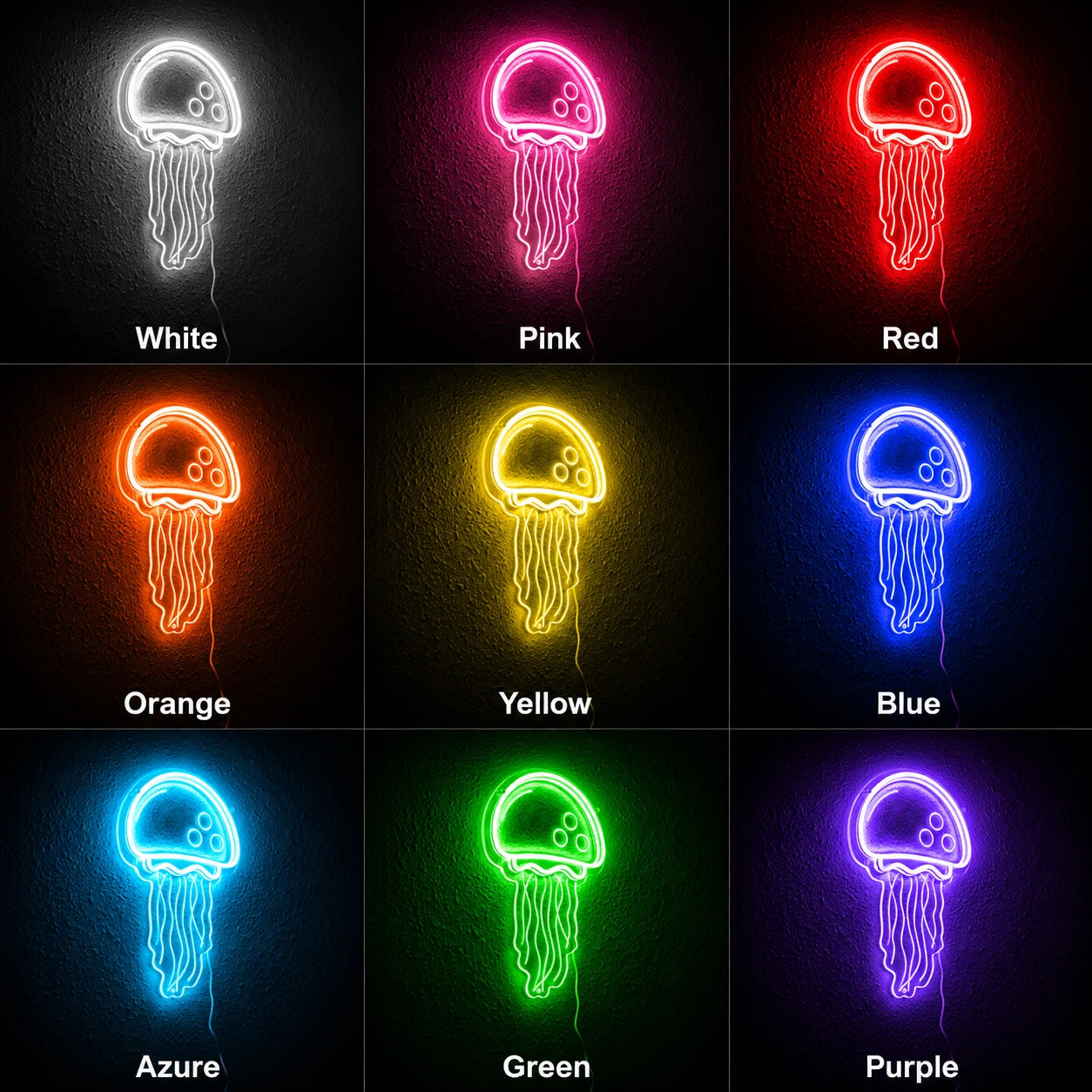 Jellyfish Line Neon Sign LED Neon Sign color grid