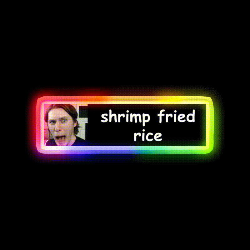 Jerma Shrimp Fried Rice Bumper Led Neon Sign Chinese Food Rgb Color
