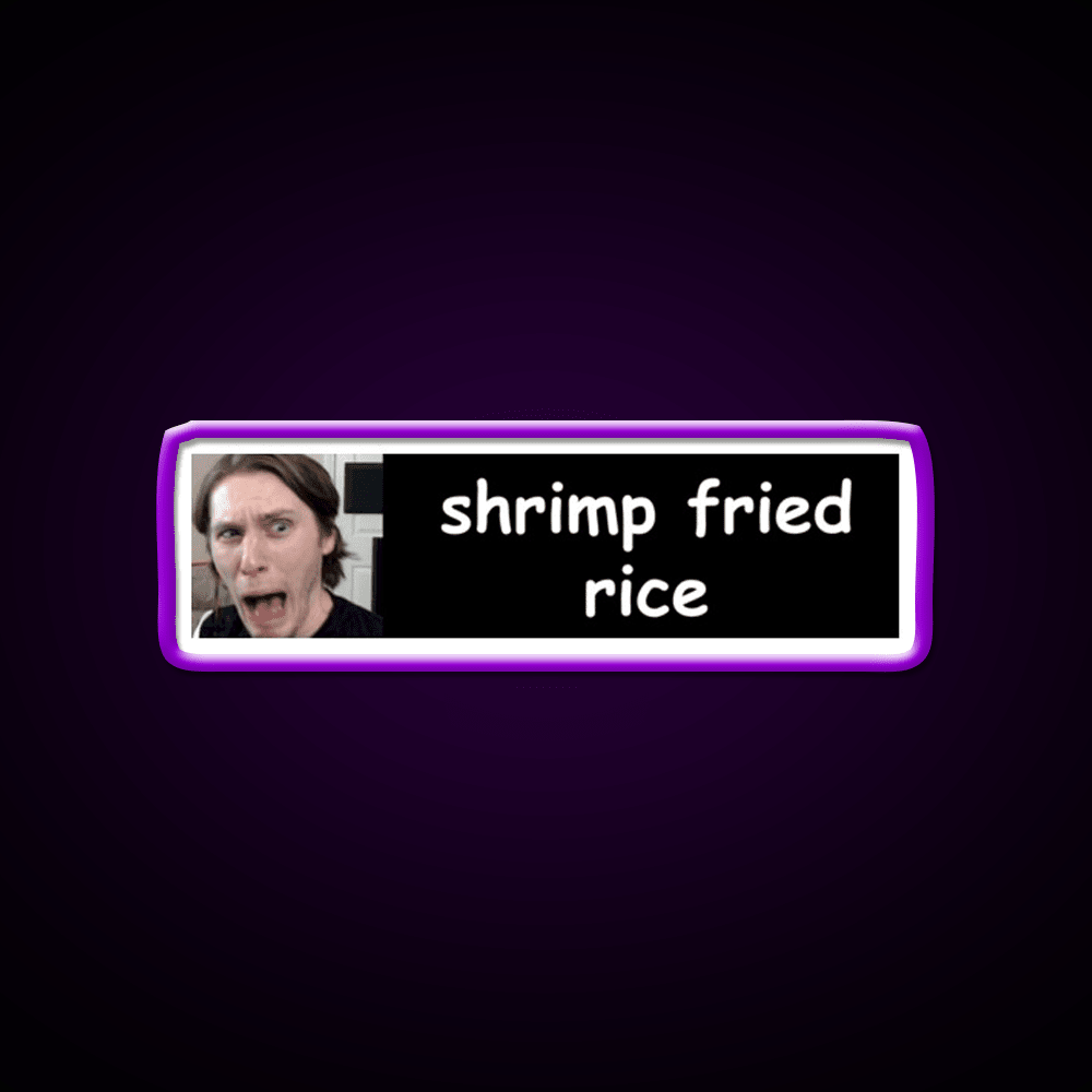 Jerma Shrimp Fried Rice Bumper Led Neon Sign Chinese Food Rgb Color - Shineneon