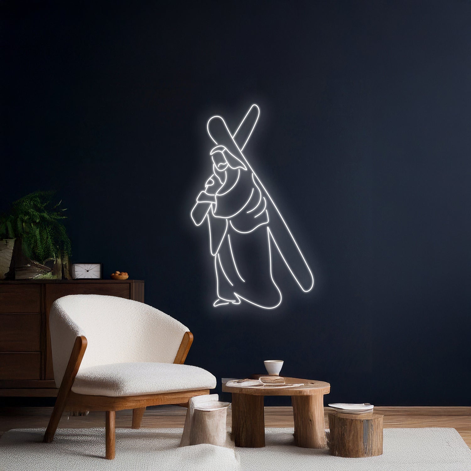 Jesus Carrying Cross The Neon Sign | Shineneon