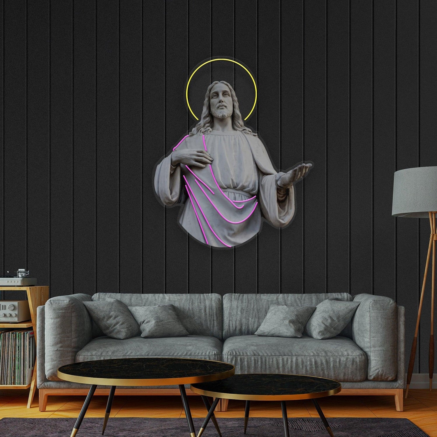 Jesus Christ Yellow Purple Uv Printed Led Neon Sign For Religious Home Art | Shineneon