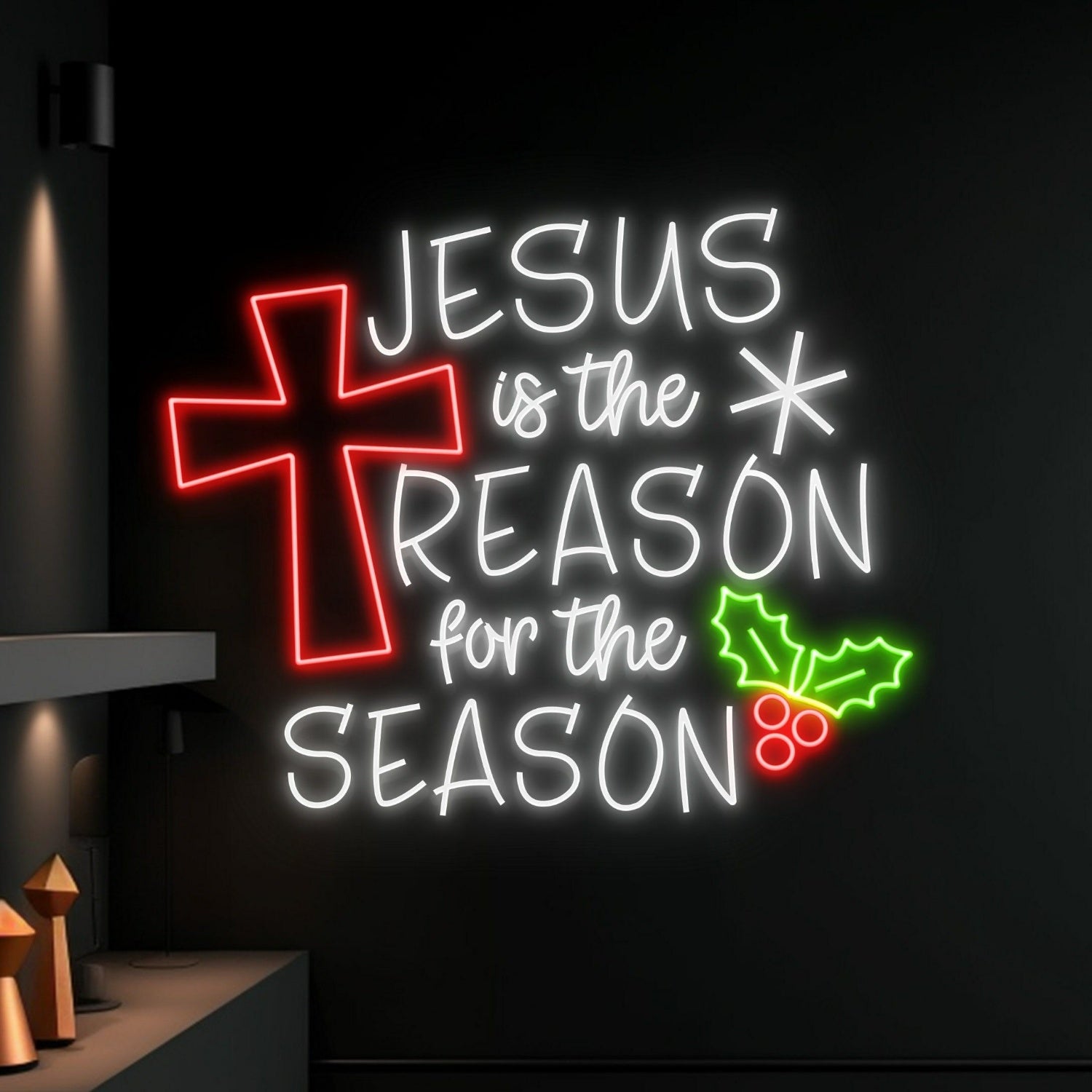 Jesus Is The Reason For The Season Led Neon Sign Decor | Shineneon
