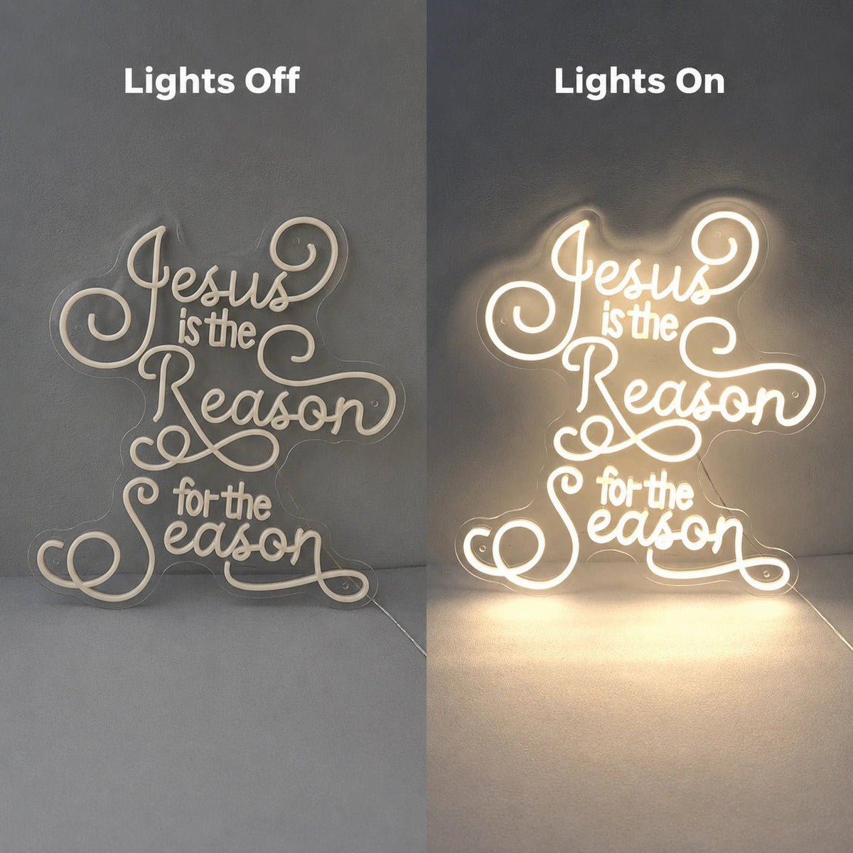 Jesus Is The Reason For The Season LED Neon Sign Man Cave Neon Sign - Shineneon