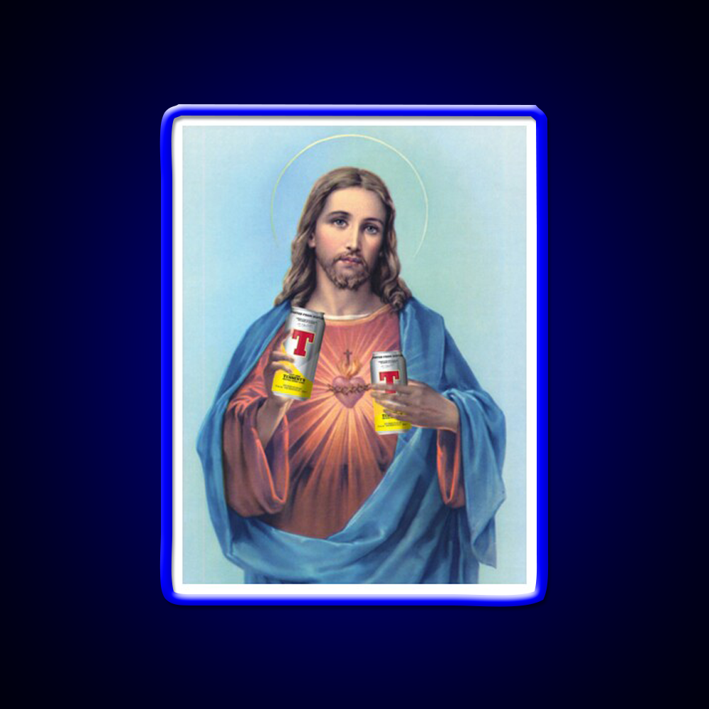 Jesus With Cans Of Tennants Beer Bar Decor Led Neon Sign Rgb Color - LED neon sign view 5