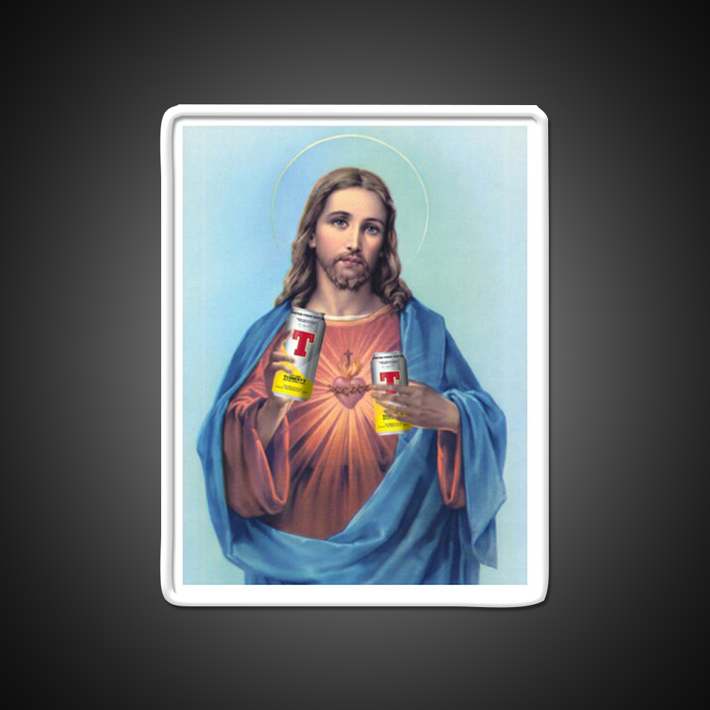 Jesus With Cans Of Tennants Beer Bar Decor Led Neon Sign Rgb Color - LED neon sign view 11