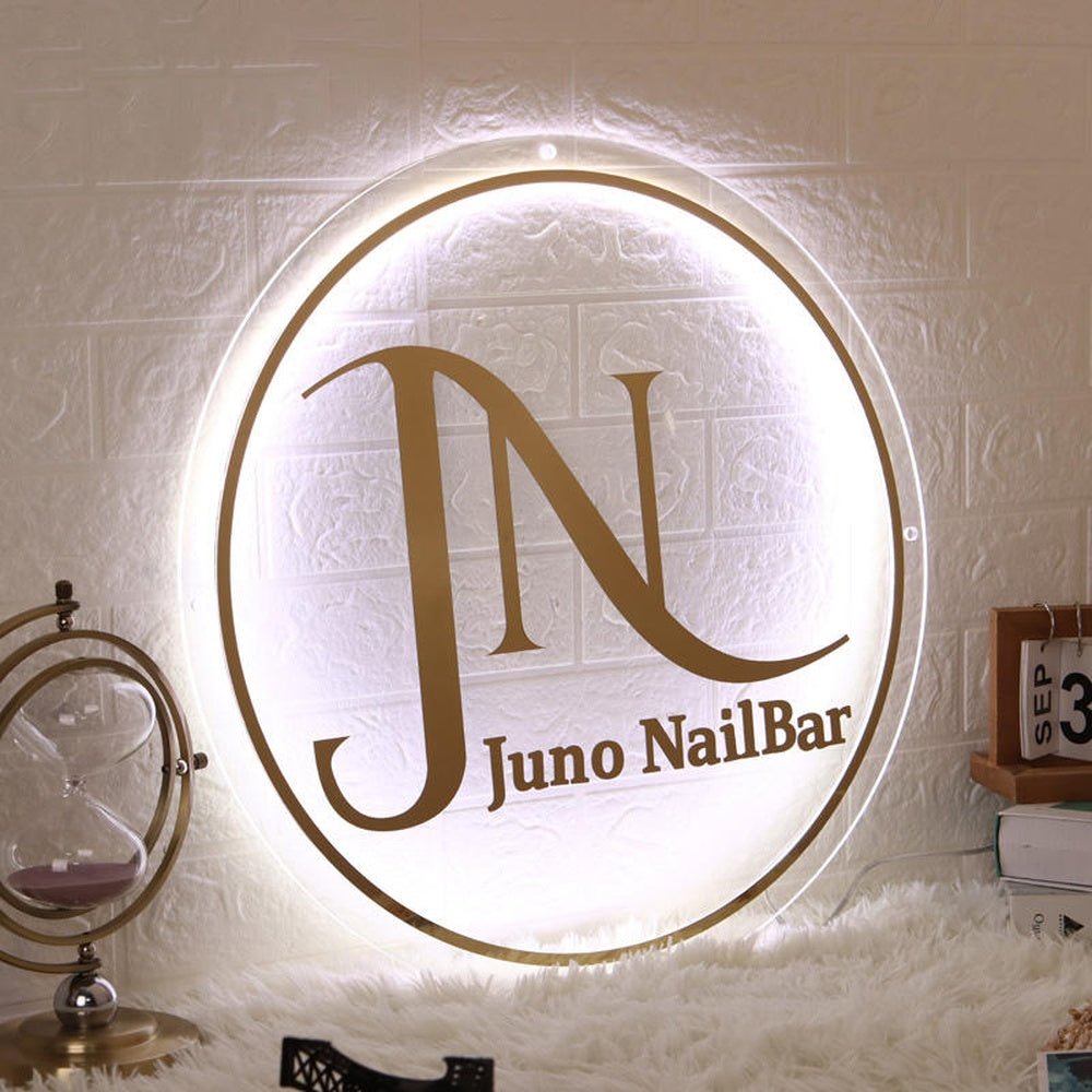 Jn Nail Bar Acrylic Business Logo Sign - Shineneon